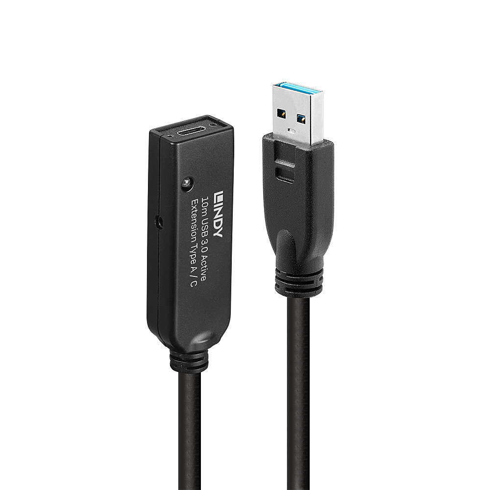 Lindy USB 3.0 actieve verlengkabel Type A naar C, 10 meter