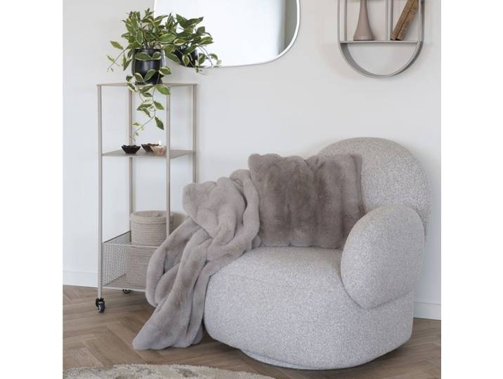 Fauteuil pivotant en tissu gris