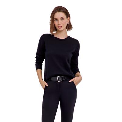 Strickpullover FALKE "Cotton Knit", Damen, Gr. XS, schwarz (3000), Pullover Strickpullover