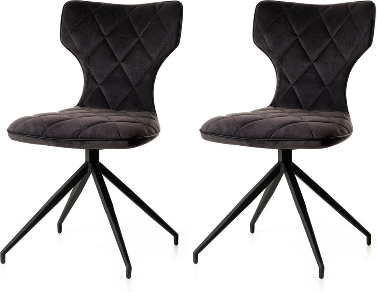 WAYS. Elegante eetkamerstoelen - Grijs - 2 stuks
