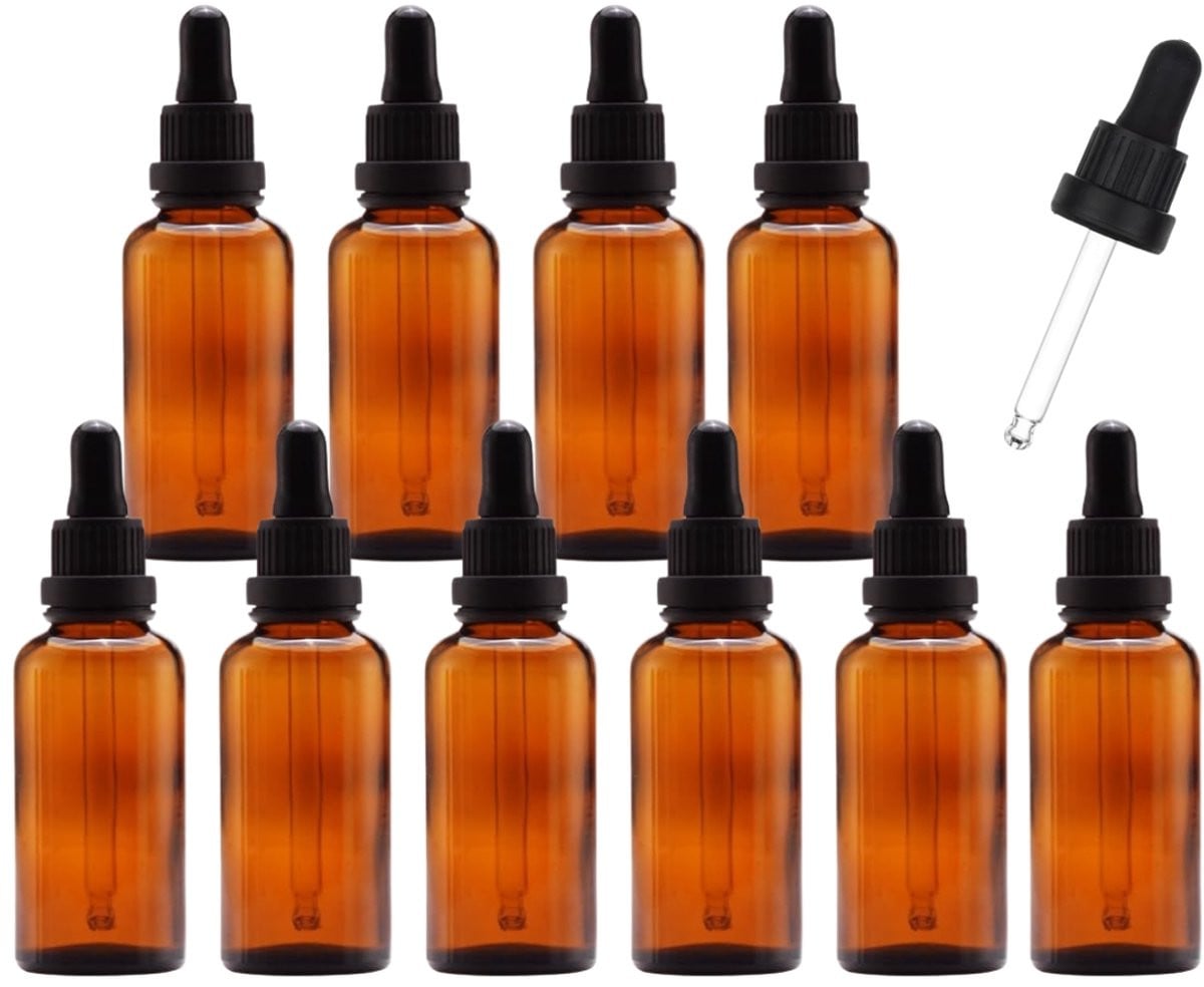 Set van 10 glazen pipetflesjes van 50 ml met garantiesluiting