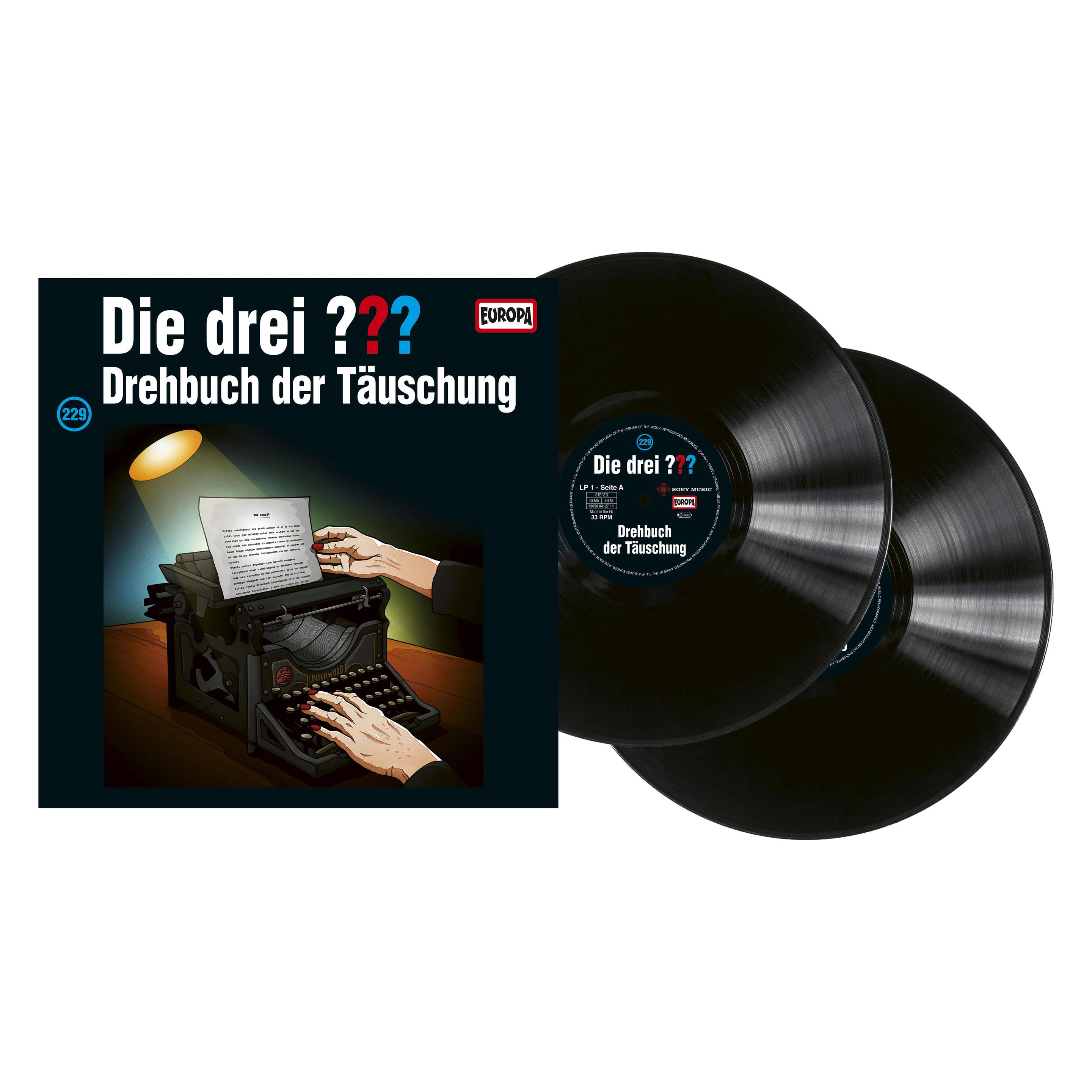 Europa Die drei DREI FRAGEZEICHEN 229 - Drehbuch der Täuschung (2LP) (Die drei DREI FRAGEZEICHEN) (58841271)