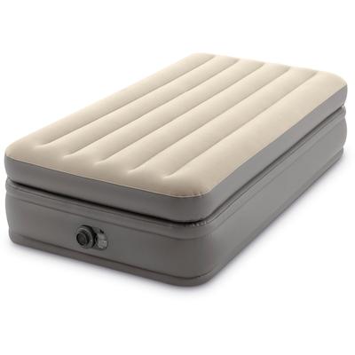 Luftbett INTEX "DuraBeam PrimeComfort Twin mit 220V Pumpe" Gr. 99, grau (grau, beige), Luftbetten, B/H/L: 99cm x 51cm x 191cm, Kunstfaser, PVC, B:99cm H:51cm L:191cm
