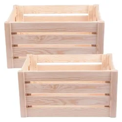 Casativo, Aufbewahrungsbox, 2er-Set Stabile Holzkiste, M: Eine vielseitige Aufbewahrungsbox für Spielzeug, Büro (2x, 46 x 29.50 x 23.50 cm)