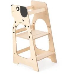 MamaToyz Holz Lernturm Kule Hund | Natur | 56x50x90 cm - Natur