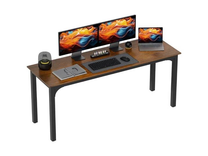 Bureau informatique rustique en panneaux de particules