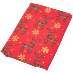 WEIHNACHTSTISCHDECKE Rentier rot, 178 cm rund, 100% Baumwolle