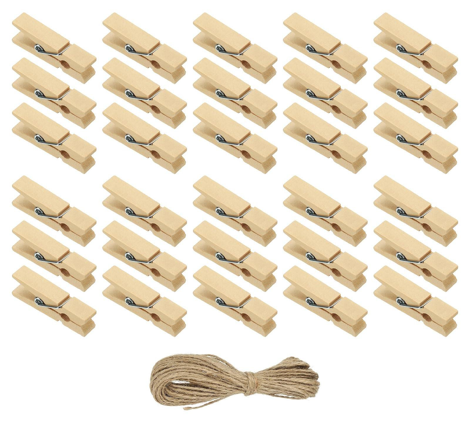Solidchoice Mini houten wasknijpers set - 50 stuks kleurrijk