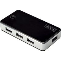 7-Port USB 2.0 Hub, USB-Hub schwarz/silber