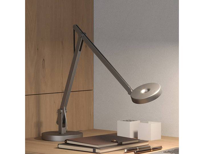 Rotaliana Schreibtischlampe String T1 Mini DTW, dimmbar, chrom / silber, für Arbeitszimmer / Büro, Aluminium, Design, Tischlampe