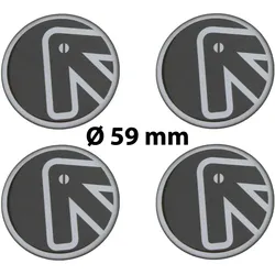 4 x Ø 59 mm Polymere Aufkleber / Pfeil / Nabenkappen, Felgendeckel