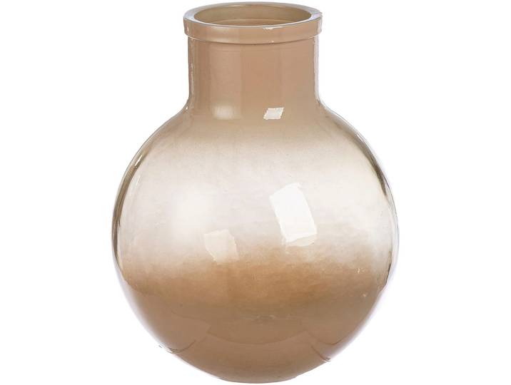 Tischvase GILDE Vase bauchig Novelle , braun, B:24cm H:31cm T:24cm Ø:24cm, Glas, Vasen, Tischvase