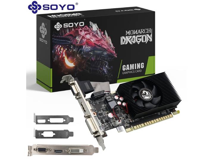 SOYO GT740 4 GB DDR3 Gaming Videokaart - NVIDIA GeForee GT740, PCIe 3.0 16x, VGA DVI Poorten, Ideaal voor Gaming &amp; Multimedia, Gaming Videokaart Esthetisch Ontwerp Duurzame Gaming Kaart