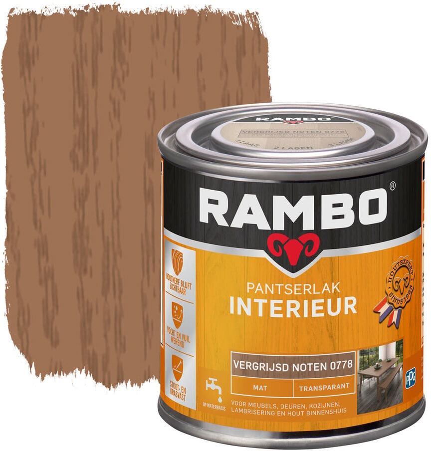 Rambo Pantserlak Interieur Transparant Mat - Vergrijsd noten   8716242887508   Verf   Lakverf Binnen