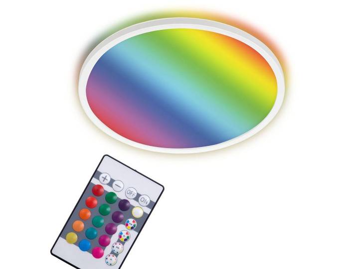 Panneau LED RGB BRILONER LEUCHTEN SLIM\, 15 W\, 2700 lm\, IP20\, blanc\, plastique\, dimmable\, Ø 42 cm