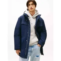 Tommy Jeans für Herren. DM0DM22251 Parka Nylon navy (S), Lässig, Nachhaltig, Recyceltes Nylon, Marine