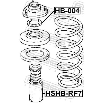 FEBEST Wälzlager, Federbeinstützlager HB-004 Vorderachse für HONDA