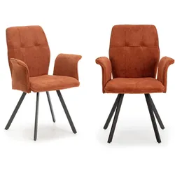 SESSEL (Set aus 2) aus stoff mit schwarzen metallbeinen - mery 62/60/47 cm
