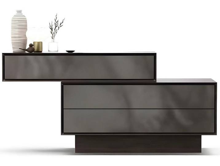 JVmoebel Sideboard Graue Holzkommode mit Stauraum für Wohnzimmer und Schlafzimmer, Made in Europa