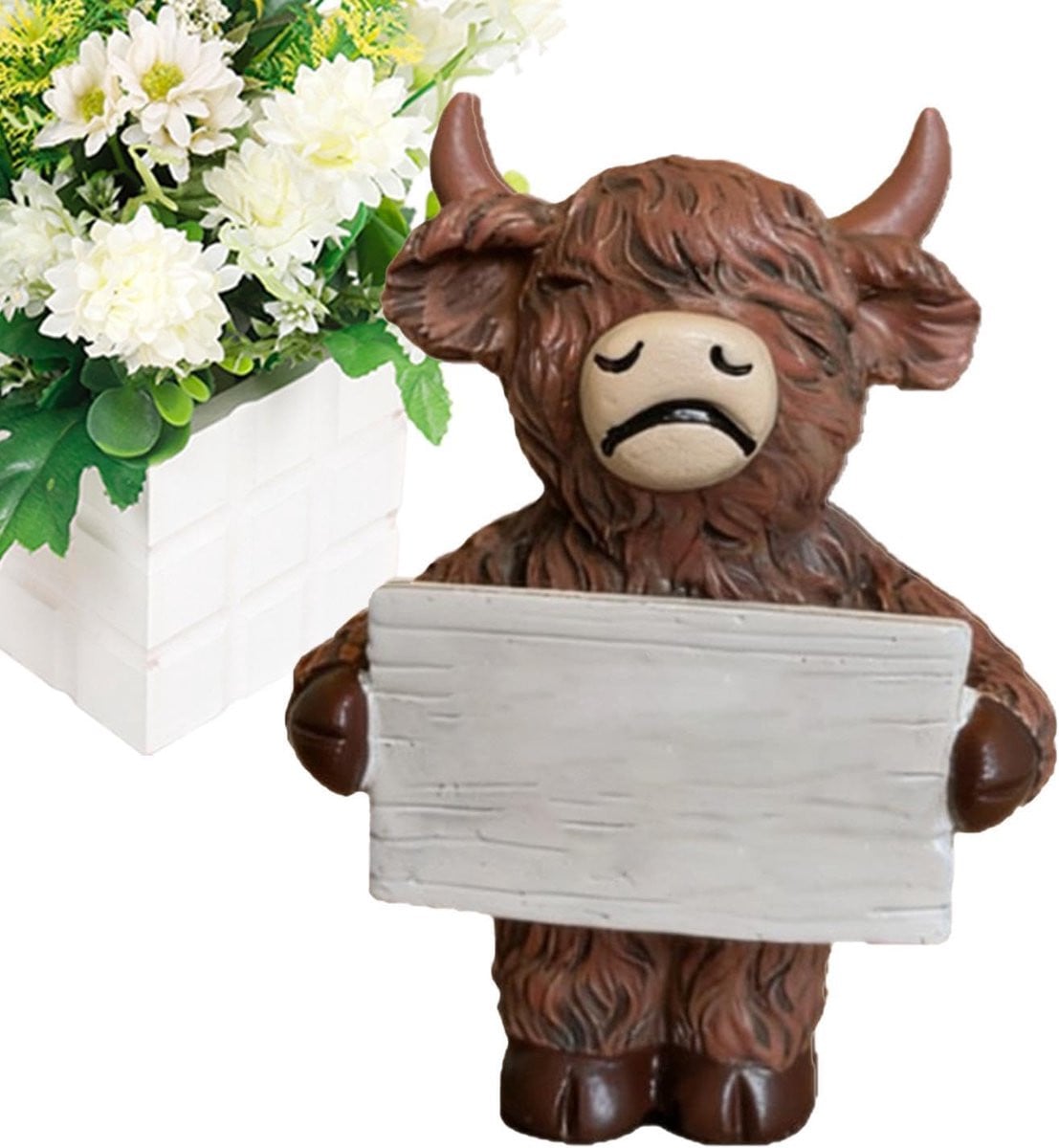 Handgemaakte Mini Koe Figuurtjes van Hars voor Woonkamer Decoratie - 14 cm Lengte