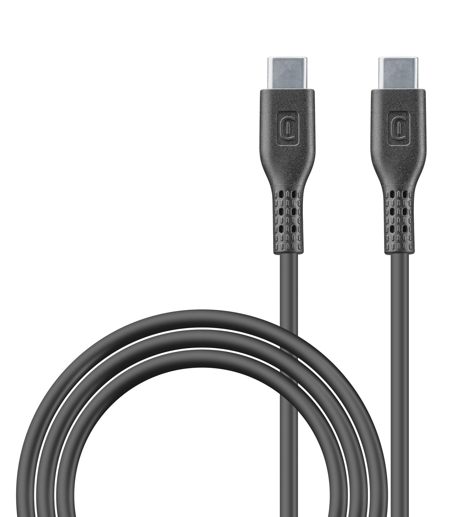 Cellular Line Stecker Rundkabel USB C auf USB C bis 100 W 1,2 m Power Data Cable (Schwarz) 61284