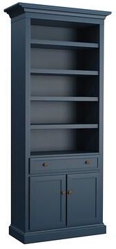 Casa Florentina Josephina Bookcase with Cabinet - Saturated Slate Blue - Ballard Designs