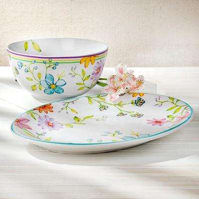 Euro Ceramica Charlotte 2 Piece Oval Platter and Serving Bowl Set