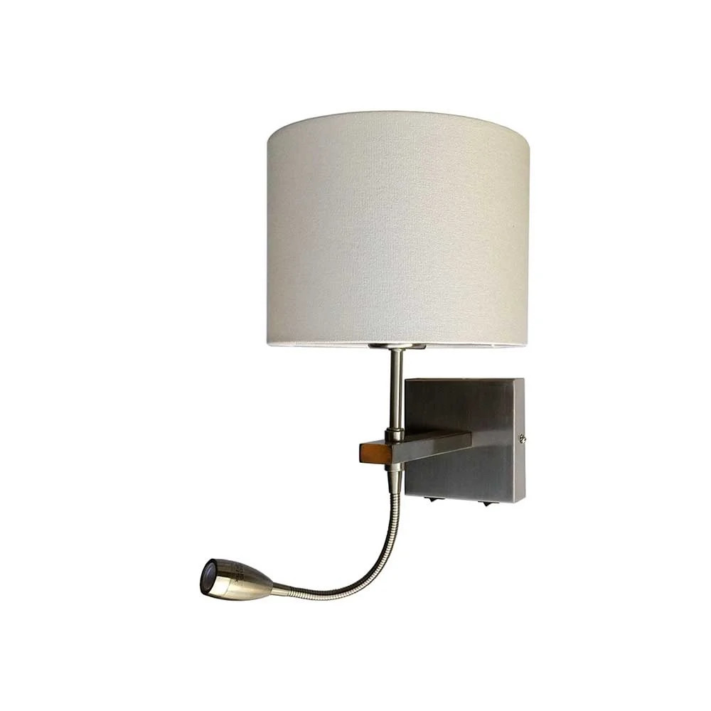 Artdelight Wandlamp Quad met kap Ø 20 cm mat chroom