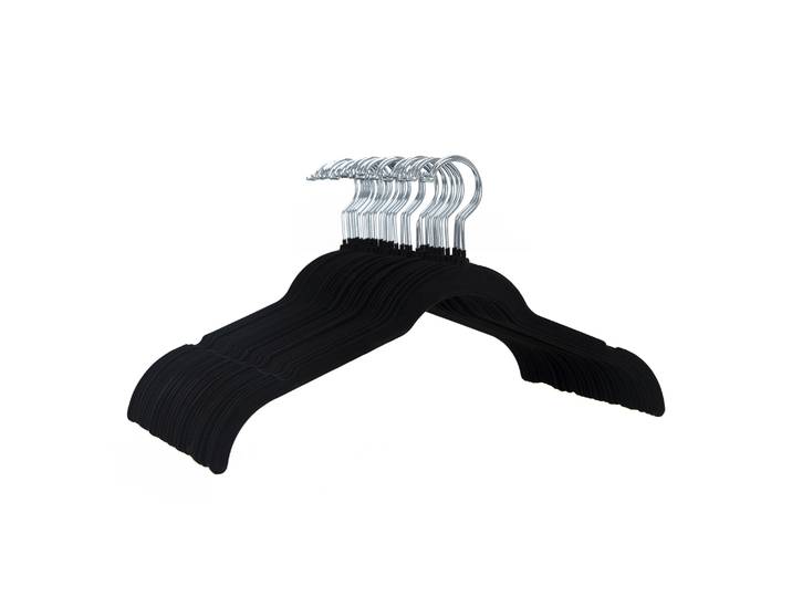 Kleiderbügel Hemdbügel Samt schwarz 30er Set