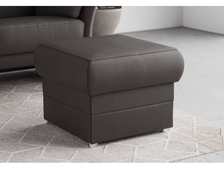 Hocker, Grau, 59x46x59 cm, 100% Polyester, Modern, Domo-collection