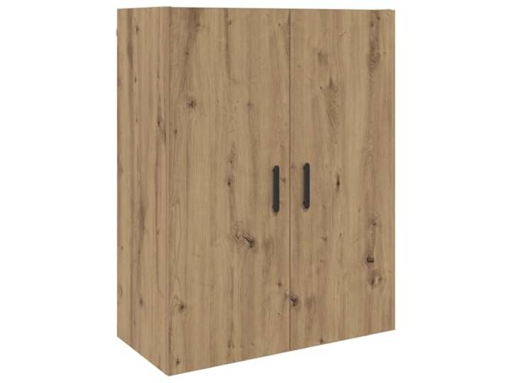Fisinber Wandschrank Artisan-Eiche 69,5x34x90 cm Holzwerkstoff mit Tür Platzsparender Hängeschrank für Flur und Wohnzimmer mit verstellbarer Regalboden-Aufteilung und robusten Metallgriffen.