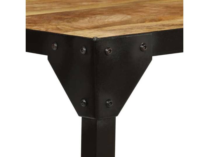 Table basse industrielle - - Bois de manguier massif - Cadre en acier - 110x55x35 cm - Marron et noir