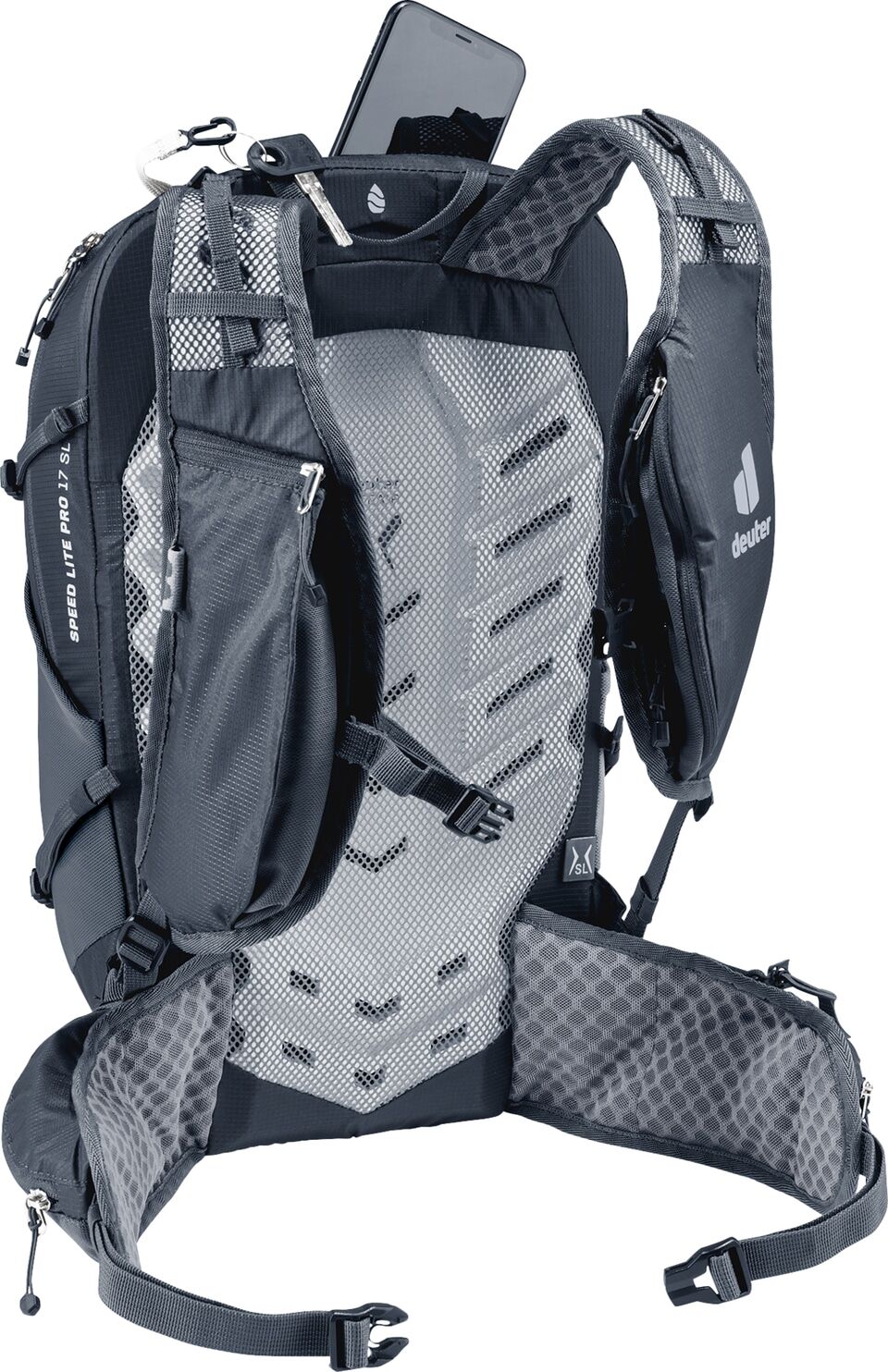 Wanderrucksack DEUTER "SPEED LITE PRO 17 SL", schwarz, Rucksäcke, Damen, B/H/T: 26cm x 48cm x 18cm, Polyamid, Wanderrucksack, federleichtes Design, mit LiteAir-Rückensystem, 17 Liter Volumen, B:26cm H:48cm T:18cm schwarz B/H/T: 26cm x 48cm x 18cm