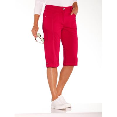 Bermudas CASUAL LOOKS, Damen, Gr. 40, Normalgrößen, rot, 98% Baumwolle, 2% Elasthan, unifarben, kurz, Hosen Bermudas