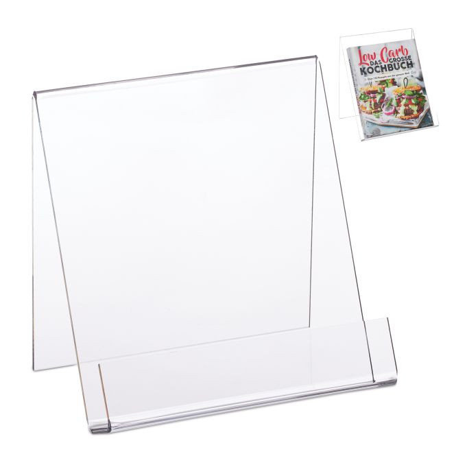 Relaxdays Boekenstandaard A5, Set van 10, Transparant