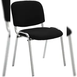 CLP Besucherstuhl Ken Chrom Stoff schwarz