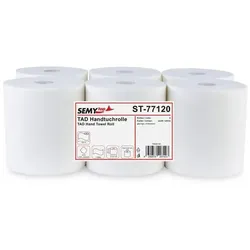 Plock GmbH Handtuchrollen SemyTop - Autocut - 20 cm - 1-lagig, TAD - hochweiß - 6 Rollen