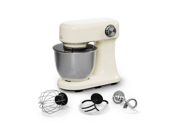 Klarstein Küchenmaschine, 1500 W, 5 l Schüssel, Kompakt Küche maschine 5 L 12 Stufe Pulsfunktion 1500 W Creme