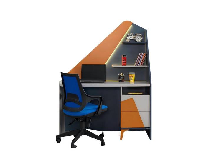 JVmoebel Kinderschreibtisch Luxus Schreibtisch aus Holz in edlem Blau für Jugendzimmer (Schreibtisch), Made in Europa