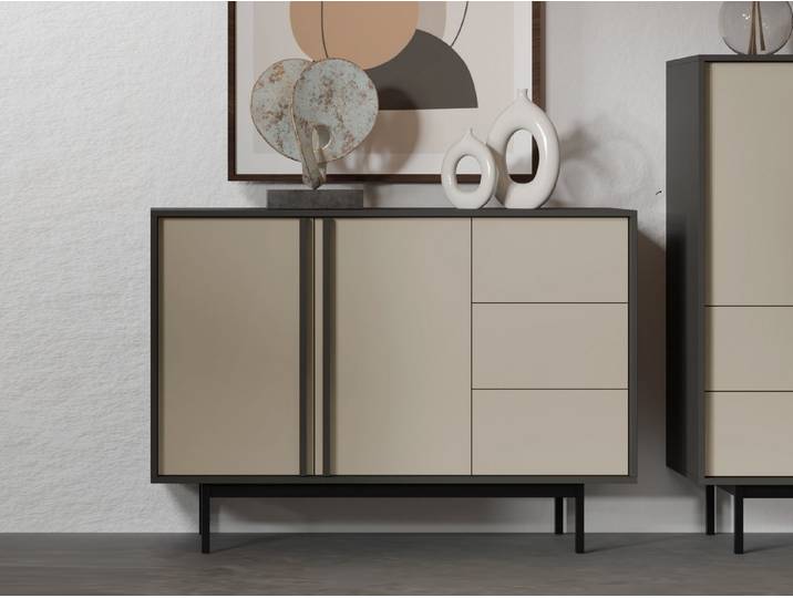Compleo Kommode mit 2 Türen, Modern Elegant Design, Breite: 123 cm MALTS