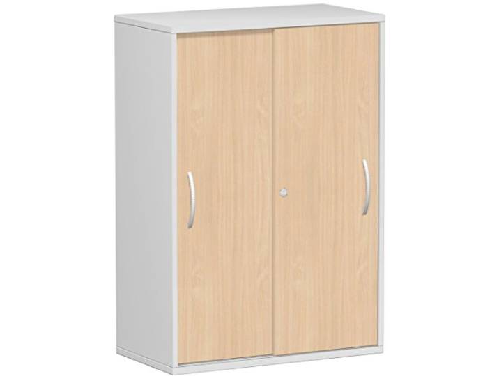 Gera Möbel Schranksystem Flex Schiebetürenschrank, Holzdekor, buche/lichtgrau, 80 x 42.5 x 118.2 cm