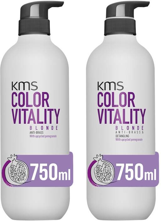 KMS Color Vitality Blonde Shampoo 750ml & Conditioner 750ml Duo