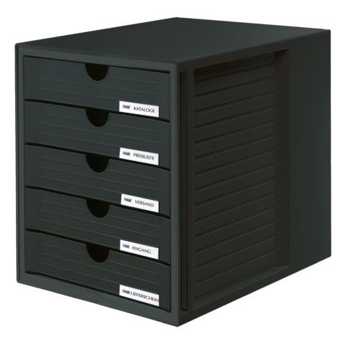 HAN Schubladenbox, 5 Schübe, schwarz