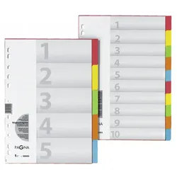 Pagna 32006-20 Tab-Register Numerischer Registerindex Karton Mehrfarbig