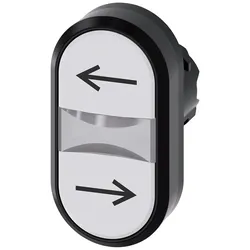 Siemens 3SU1000-3AB66-0AM0 Doppeldrucktaster, 22mm, rund, Kunststoff, weiß: Pfeil links, weiß: Pfeil rechts 3SU10003AB660AM0