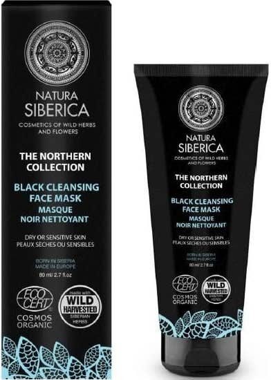 NATURA SIBERICA Mascarilla facial negra limpiadora, brillo de la piel 80 ml