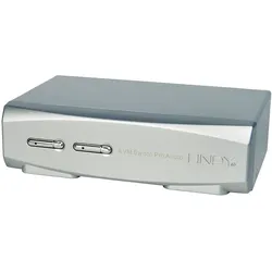Lindy 2 Port DisplayPort 1.2 KVM Switch Pro Audio USB 2.0, KVM Switch, Silber