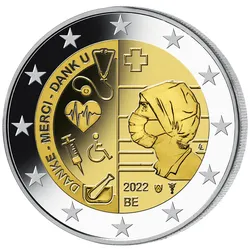 Belgien 2022: 2 Euro-Gedenkmünze Gesundheitswesen