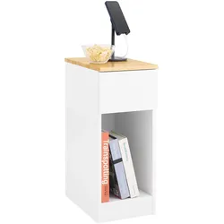NACHTTISCH schmal, Weiß 25x60x40cm