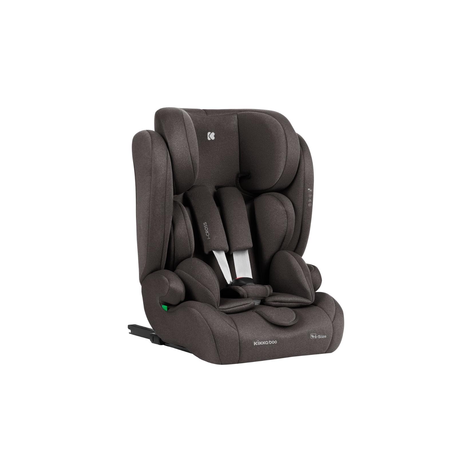 Kikkaboo Kindersitz i-Cross i-Size (76-150cm) Isofix Top Tether Kopfstütze Gurt braun